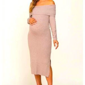 Pink Blush Maternity Sweater Dress - size M - pink